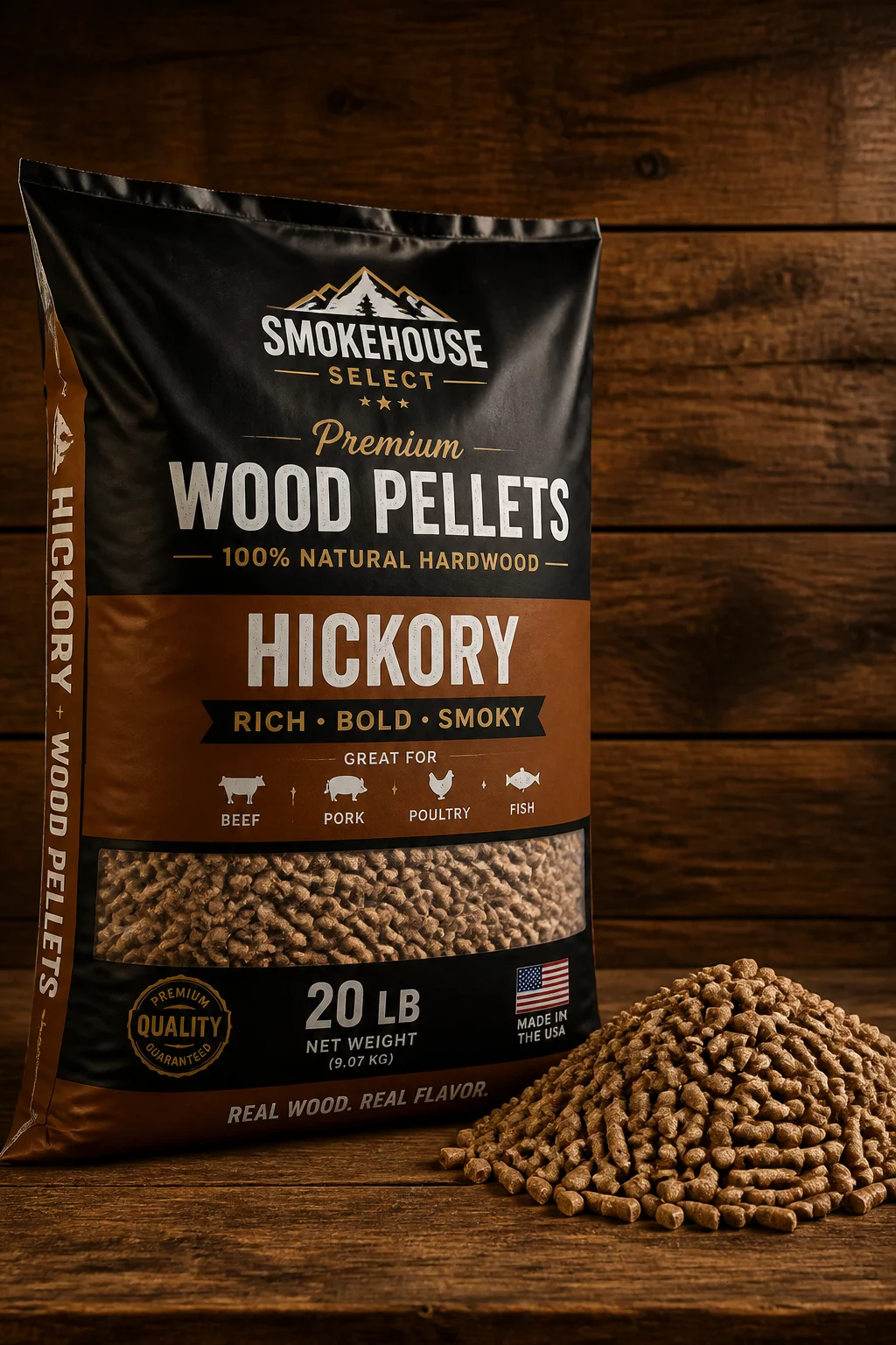 Premium Wood Pellets Hickory 20lb
